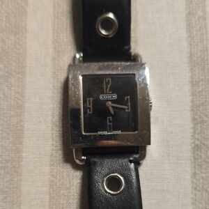 Coach Black and Silver Square Face Watch
